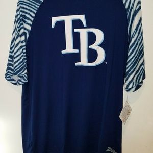 Tampa Bay Rays Raglan Zubaz Tee shirt Zebra